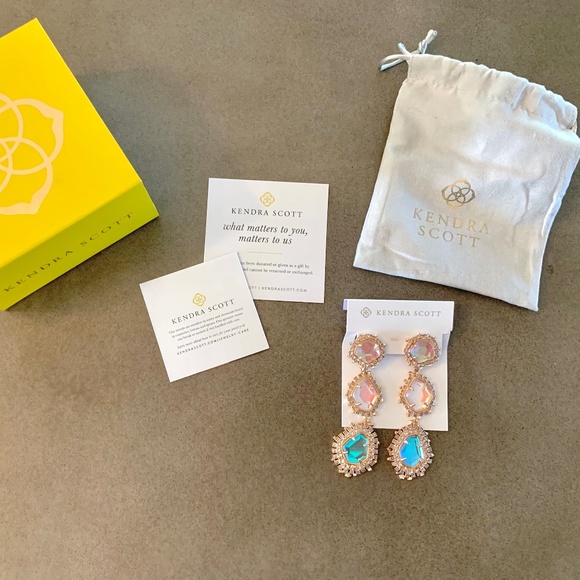 NEW Kendra Scott Rose Gold Aria 14k Plated Clip-on Drop Statement